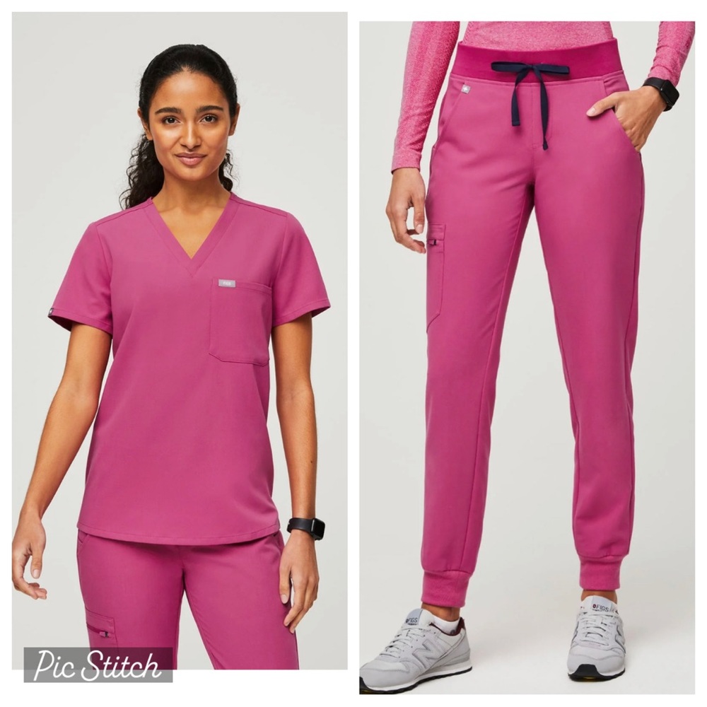 Figs Women's Pink Scrub Set